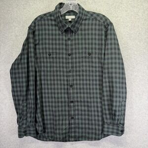 Ash & Erie Shirt Mens Large Green Check Tencel Twill Button Up Long Sleeve